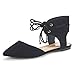 DREAM PAIRS AMIGA Women's Pointy Toe Ankle Cuff Lace Up D'orsay Ballet Comfort Gladiator Flats Shoes