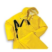 Bata Shoe 76017-LG Onguard Industries Large Yellow Webtex PVC and Non Woven Polyester 3 Piece Rain Suit (Includes Jacket w/Front Snap Closure, Detached Hood and Bib Pants w/No Fly), 15.34 fl. oz.