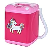 Unicorn Mini Washing Machine Beauty Blender and Brush Cleaner, Perfect Christmas Gift for Girls Play Makeup, Portable Toy Washer Clean Paint Brushes Kids Cosmetics
