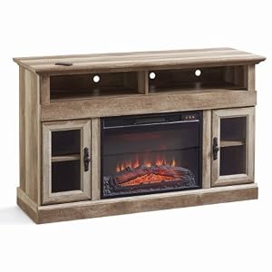 Better Homes and Gardens Crossmill Fireplace Media Console, Weathered Finish