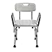 Drive Medical 12445KD-1 Shower Chair with Back and Padded Arms, Adjustable Height Bath Stool with Nonslip Feet, Tub Chair for Elderly, Bath Seat with Back, 350 LB Weight Cap, White