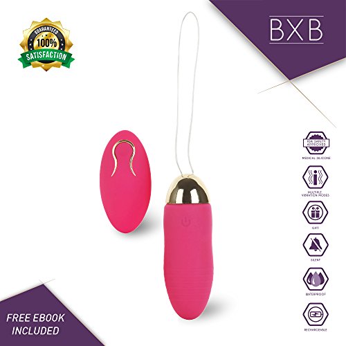 Remote Controlled Bullet Massager by BXB | Egg-Shaped | Wireless | Muscle Massage | Soothing | Stress Relief | Swedish Massage | Silicon | Waterproof | Portable | with Mini Massager