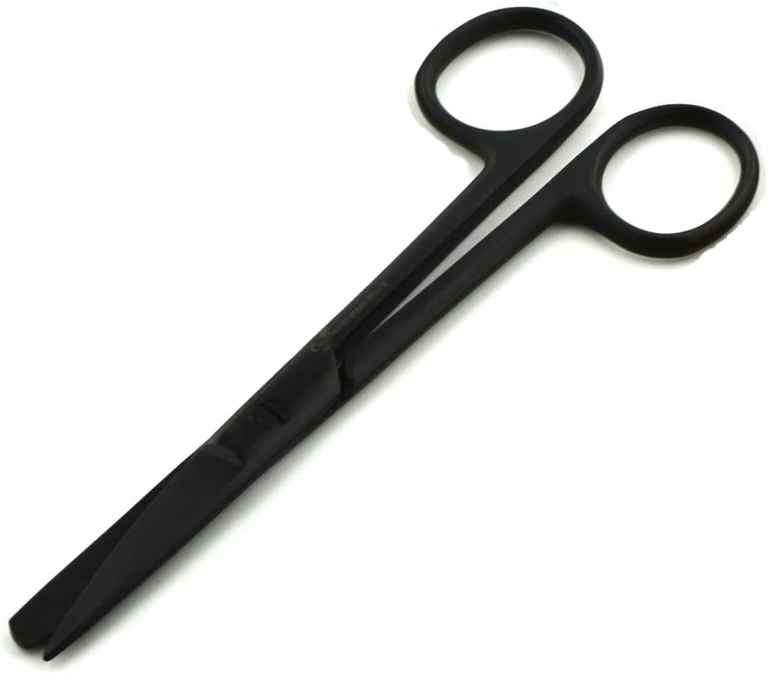 Dressing Scissors 14cm, First Aid, Vets, Pet Grooming, Nurses, Home Office Use (Sharp Blunt Str, Black)