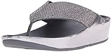 FitFlop Women's Crystall Flip Flop, Pewter, 8 M US