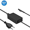 aifulo Chargeur 65 W Surface Pro 15 V 4 A compatible avec Surface Pro X Pro 7/6/5, Surface Laptop 3 2 1 Surface Go…