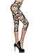Leggings Depot Capri Printed Leggings Batch4 Plus Size 12-24 Golden Flower