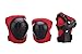 Roevite Kid's Roller Blading Wrist Elbow Knee Pads Blades Guard 6 PCS Red & Black Set