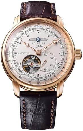 Amazon.com: Zeppelin Captain's Line Skeleton Leather Automatic