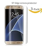 Samsung Galaxy S7 Edge Screen Protector Full Screen Coverage Anti-Explosion HD Ultra Clear Film (3 Pack)