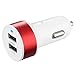 Dual Port USB Car Charger, Fosmon High Speed (2.4A + 1.0A) USB Car Charger for Apple iPhone 7/7 Plus/SE, Galaxy S7/S7 Edge, Note 5, Google Pixel, Moto G4 Plus, HTC 10, LG V20/G5 (White/Red)