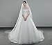 Bridalvenus Wedding Veils Bridal Cathedral Veil Long Veil Chapel Veil with Comb (118 inches/3m, Two Tiers Veil (ivory)