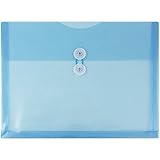 JAM PAPER Plastic Envelopes with Button & String