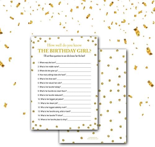 How Well Do You Know The Birthday Girl 5 X 7 Gold Amazon De Kuche Haushalt