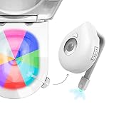 Toilet Light with LED Sensor Motion Activated 8 Color Changing Glow Inside Toilet Bowl - Forget of Blinding Lights, Kids Night Fears and Cleanups - Great For Gift! - Life Warranty! From Tylos Home