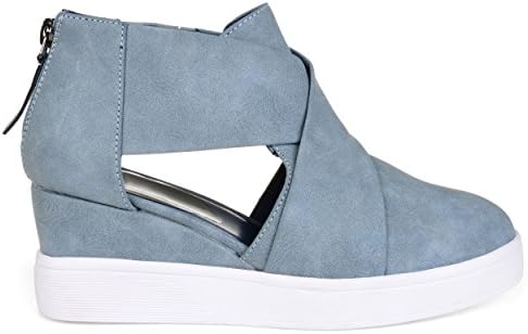 Brinley CoWomens SEB Athleisure D'orsays Criss-Cross Sneaker Wedges Blue, 9 Regular US