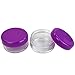 Beauticom 5G/5ML Clear Round Jars with Purple Lids for Pills, Medication, Ointments and Other Beauty and Health Aids (Quantity: 50 Pieces)