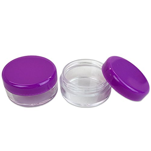 Beauticom 5G/5ML High Quality Round Clear Jars with Purple Lids for Beads, Gems, Glitter, Charms, Small Arts and Crafts Items - BPA Free (Quantity: 2000 Pieces)