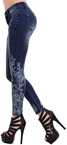 Low Waist Embroidered Jeans Sexy Slim 