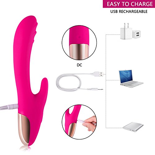 buybuy Wireless Electric Waterproof Wand MassaGer - 30 Speeds Mode - Dual Motors - USB RecharGeable - Powerful but Quiet.（Rose Red） - Thumbnail 4