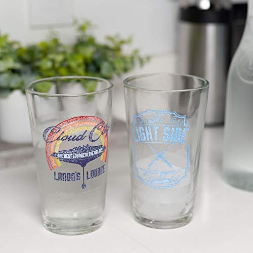 Star Wars Pint Glass Set | Retro-Themed Lando's Lounge & The Light Side Jedi Gym Pint Glasses | Set of 2 16-Ounce Glasses
