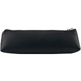 Doraking Pencil Bag Pen Case Cosmetic Makeup Bag Pen Pencil Stationery Pouch Bag Case/PU Leather Small Pencil Pouch Students Stationery Pouch Zipper Bag for Pens, Pencils, Markers (Black)