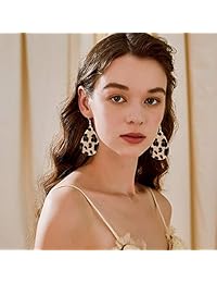 Finrezio 16 Pairs Teardrop Leather Earrings Lightweight Dangle Earrings Leaf Leopard Print Earrings Set for Women