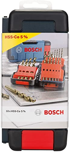 Bosch 1x PRO Stainless HSS-Co Spiralbohrer-Set (für Stahl, Edelstahl, Ø 1-10 mm, Professional Zubehör Bohrmaschine/Schrauber)