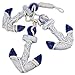 Hampton Nautical Wooden Rustic Blue Triple Anchor Set, 7