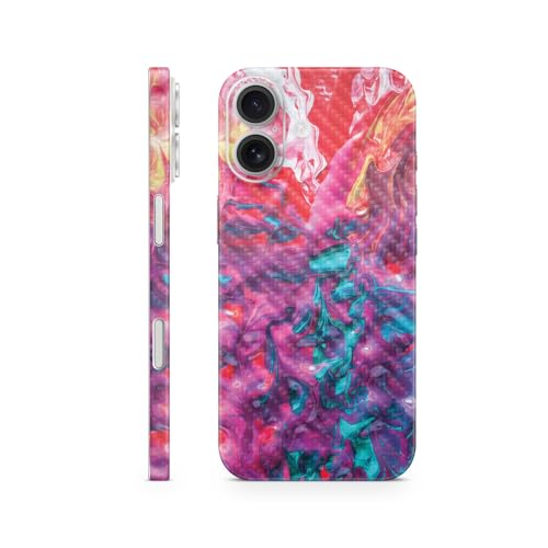 Carbon Fiber Phone Skin Compatible with Apple iPhone 17 - Paint Party - Premium…