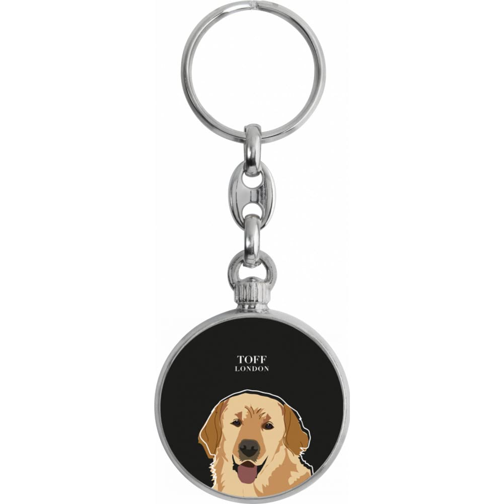 Toff London Beige Golden Retriever Dog Head Keyring