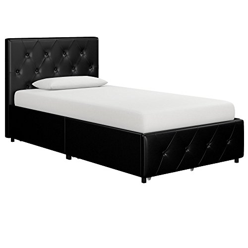 DHP Dakota Upholstered Platform Bed with Underbed Storage Drawers and