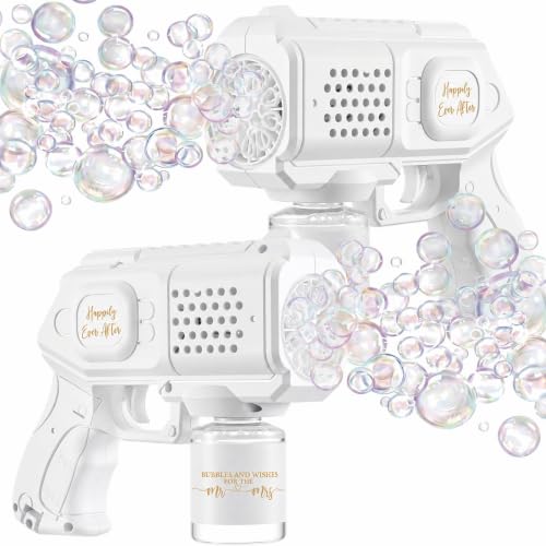 Hollowfly 2 Pack Wedding Bubble Guns Machine Bottles Solution Romantic Bubble Maker