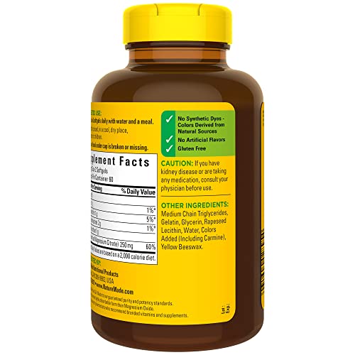 Nature Made Magnesium Citrate 250 Mg Per Serving, Dietary Supplement For Muscle, Nerve, Bone And