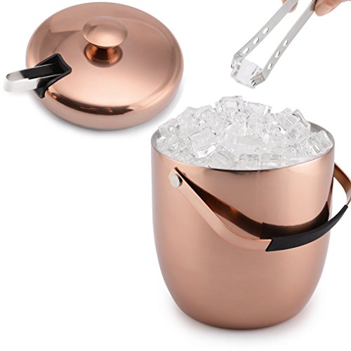 Ice Bucket, Stainless Steel Double Wall and Insulated Ice Buckets with