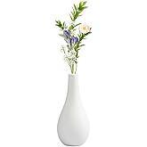 6.5Inch White Small Ceramic Bud Flower Vases Mini Narrow Neck Decorative Floral Vases Table Centerpiece for Home Decor Wedding Party Decorations