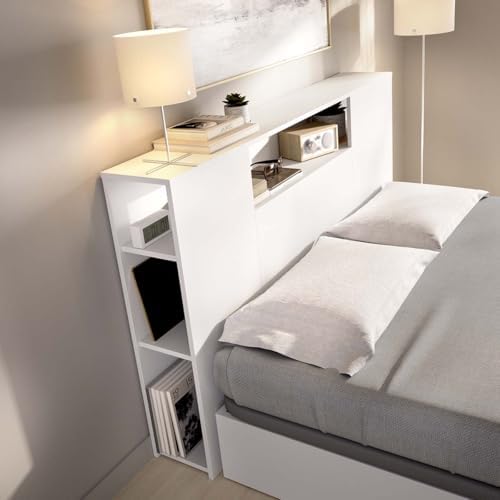 DEKIT - Pacote de Poupança do Quarto Nest Canapé com Cabeceira de Dez com 1 colchão viscoelástico Nova 150 x 190 cm, altura 20 cm