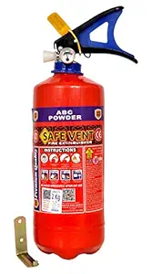 SAFEVENT Fire Extinguisher ABC Powder Type Dry Chemical for Home | Office | Hospital with Wall hanging Clip (ISI Marked, Certified, Approved) (2 KG, Pack of 2)