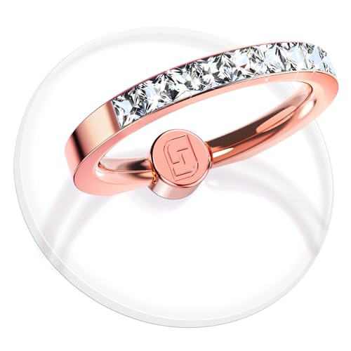 Photo 1 of Jsoerpay Transparent Phone Ring Holder 2 Pcs, Clear Cell Phone Ring Holder with Diamond, Finger Grip 360°Rotation Compatible with Most of The Phones, Tablet and Case (Rose Gold)