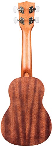 Kala KA-15S Satin Mahogany Soprano Ukulele Bundle with Gig Bag, Tuner, Strap, Fender Play, Austin Bazaar Instructional DVD, and Polishing Cloth