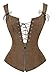 Charmian Women's Renaissance Lace Up Vintage Boned Bustier Corset with Garters Brown XX-Large
