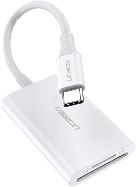 UGREEN USB C Card Reader, USB Type C SD 4.0 UHS-II Dual Slot OTG Card Adapter for iPad Pro 2018, MacBook Pro, Google Pixel, Samsung S10, LG, Micro SD, UHS-II, UHS-I, MMC, Micro SDXC, Micro SDHC