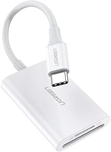 UGREEN USB C Card Reader, USB Type C SD 4.0 UHS-II Dual Slot OTG Card Adapter for iPad Pro 2018, MacBook Pro, Google Pixel, Samsung S10, LG, Micro SD, UHS-II, UHS-I, MMC, Micro SDXC, Micro SDHC