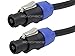 Jabra Monoprice NL4FC Female to NL4FC Female Speaker Twist Connector Cable - 50 Feet - Black, 12AWG, 2-Conductor, with Spring-Loaded Lock