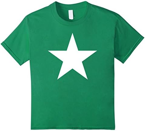 Kids Big White Star T Shirt 4 Kelly Green