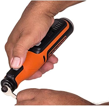 Multiferramenta rotativa black + decker 7,2 v, controle de velocidade variável, bateria integrada de 1,5 ah, inclui 53 acessórios e maleta de transporte, bcrt8ik