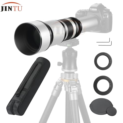 Telephoto Lens EF/EF-S JINTU 650-1300mm F8 Zoom Lens for Canon EOS SLR 4000D 2000D 80D 90D 5D III 6D 7D II 60D 70D 250D 750D 760D 1200D 1300D 1500D 650D 550D 0D 4500 D 400D Nikon D90 D5600 D780 D3200