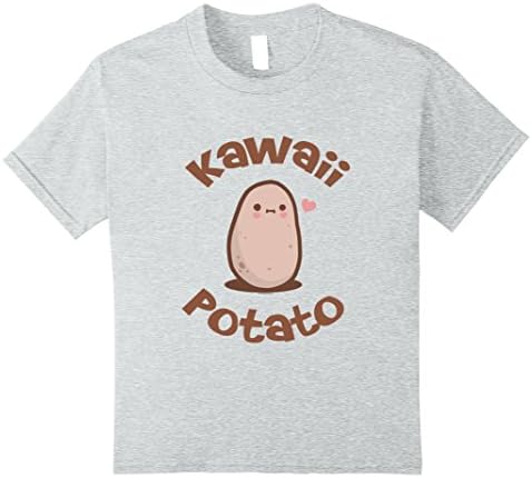 Kids Kawaii Potato Anime T-Shirt 10 Heather Grey