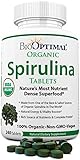 Organic Spirulina Tablets, 100% USDA Organic, Premium Quality 4 Organic Certifications, Non-GMO, No Additives Capsules or Fillers, 240 Count 2 Month Supply