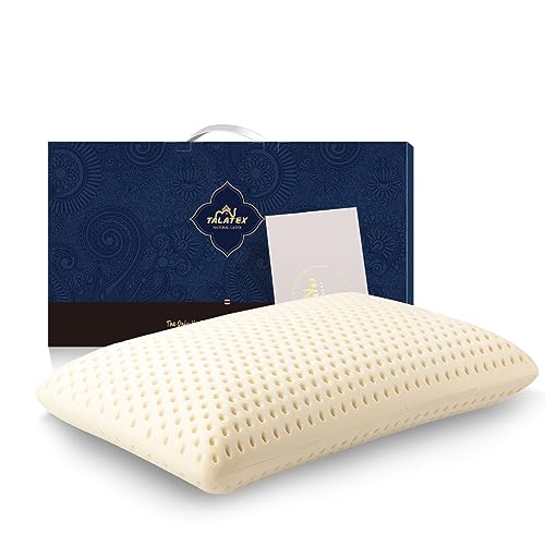 TalatexHome TALATEX 100% Natural Premium Latex Pillow, Adjustable Orthordic Ergonomic Pillow Helps Relieve Pressure, Neck and Shoulder Pain, Perfect Package Best Gift