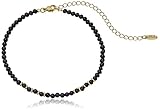 Ettika Still Surprise You Onyx and Gold Choker Necklace, 10.5" + 4" Extender